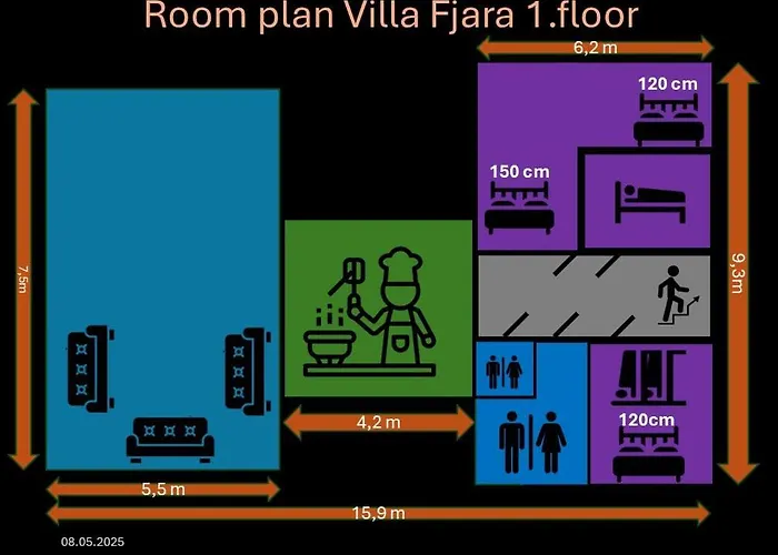 Fjara Sleeps 22 In 6 Bedrooms